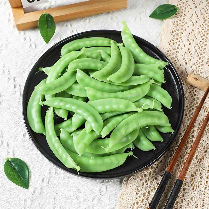 食品サンプル スナップエンドウ リアルな PVC製 軟質タイプ 手作り 野菜モデル 撮影小道具 デッサン用 ディスプレイ 店舗装飾 イベント用 インテリア 雑貨