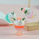 キーホルダー バイカラー フェイクスイーツ サンデーカップ アイスクリーム フルーツ クリーム かわいい カラフル 食品サンプル 手作り バッグチャーム(x2)