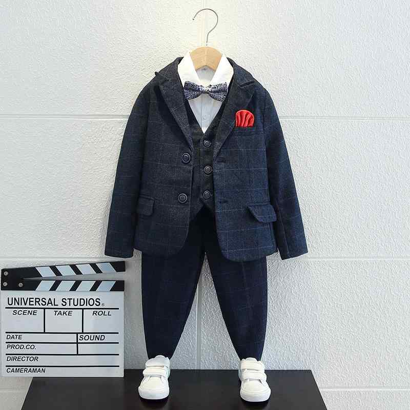 楽天モズラボスーツ 男の子 キッズ 裏起毛 冬 フォーマル 結婚式 発表会 チェック柄 ブリティッシュスタイル シングルブレスト 卒園式 入学式 卒業式 七五三 ジャケット パンツ セットアップ