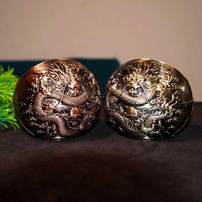 灰皿 金龍 球体 金属製 合金製 重厚感 工芸品 モダン デザイン インテリア オブジェ 家庭用 オフィス ..