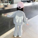 キッズ 女の子 セットアップ スウェット カーディガン パンツ 2点セット 春秋 長袖 柔らか素材 綿混 グレー 韓国風 おしゃれ 3歳 4歳 5歳 6歳 7歳...
