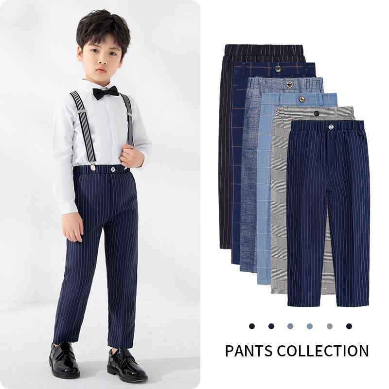 パンツ 男の子 キッズ ポリエステル 酵素洗い 韓国風 カジュアル ロング丈 春夏秋 無地 ミドルウエスト..