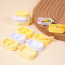 ドールハウス おもちゃ ミニチュアフード 食品サンプル リアル 仕切り付き スクエア型 弁当箱 ランチボックス DIY キッチンごっこ遊び プラスチック製 小物(x2)