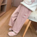 パンツ 女の子 キッズ 暖か 裏起毛 丈夫 コットン 綿 ストレート ワイドパンツ 秋冬 通園 通学 カジュアル 韓国風 おしゃれ 子供服 女児 ゆったり 小学生 幼稚園 保育園