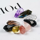 ペンダント ユニセックス 天然石 パワーストーン 水晶 オブシディアン ティアドロップ しずく型 ペンデュラム ピンク イエロー ホワイト パープル お守り 魔除け 幸運 アクセサリー ギフト