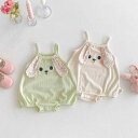 ロンパース ベビー 男の子 女の子 男女兼用 うさぎ 立体耳 キャラクター ノースリーブ サロペット風 三角デザイン 春夏 かわいい 普通地 韓国風