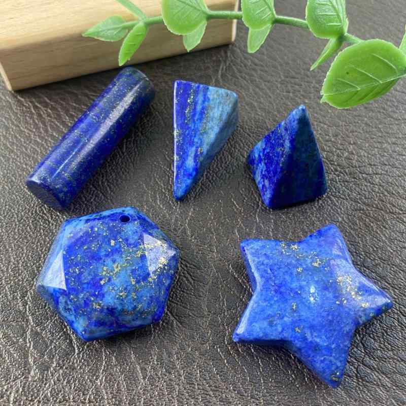 パワーストーン 天然石 ラピスラズリ 立体 ファセットカット 五芒星 六芒星 円柱 ピラミッド ペンデュラム 研磨済み ヒーリング お守り
