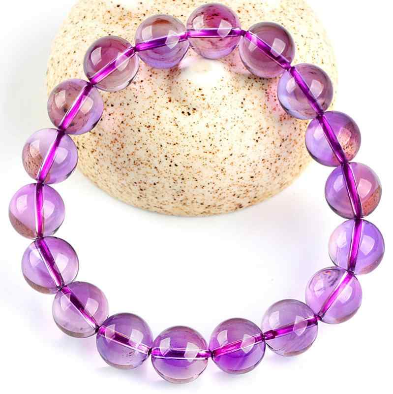 ブレスレット 男女兼用 レディース メンズ 天然 ボリビア産 アメジスト 紫水晶 10mm玉 超高透明 天空の..