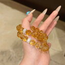 ブレスレット レディース 天然石 黄水晶 10mm玉 パワーストーン ラッキーアイテム お守り 開運 ハンドメイド 中華風