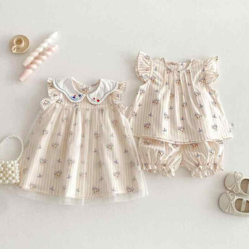 ワンピース 女の子 ベビー キッズ かわいい カートゥーン柄 ヨット くま 綿素材 チュール切り替え ノースリーブ ふんわり Aライン 韓国風 カジュアル 春夏 お出かけ 普段着 子供服 ワンピース 女の子 ベビー キッズ かわいい カートゥーン柄 ヨット くま 綿素材 チュール切り替え ノースリーブ ふんわり Aライン 韓国風 カジュアル 春夏 お出かけ 普段着 子供服