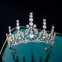 ヘッドドレス レディース 花嫁 ブライダル レトロ クラウン ティアラ ウェディング 結婚式 披露宴 二次会 欧米風 全面ラインストーン クリスタル ガラススト...