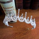 ヘッドドレス レディース バロック レトロ 高級感 花嫁 ウェディング ブライダル クラウン ティアラ 手作り ハンドメイド クリスタルビーズ 亜鉛合金製 韓国...