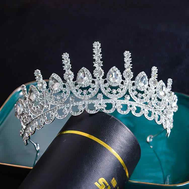 ティアラ レディース ジルコニア パール ウェディング ブライダル 韓国風 プリンセス ヘッドドレス 結婚式 披露宴 お色直し 花嫁 ヘアアクセサリー カチューシャ(x2)