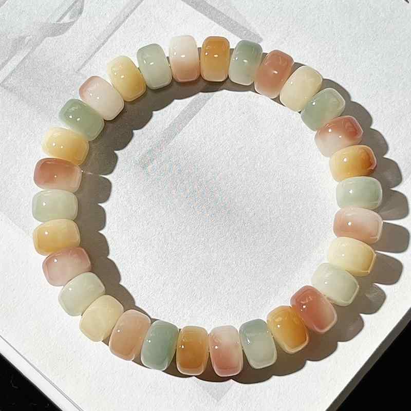 数珠 レディース 男女兼用 菩提子 フラットビーズ なめらか 研磨加工 ナチュラルスタイル 春夏カラー ..