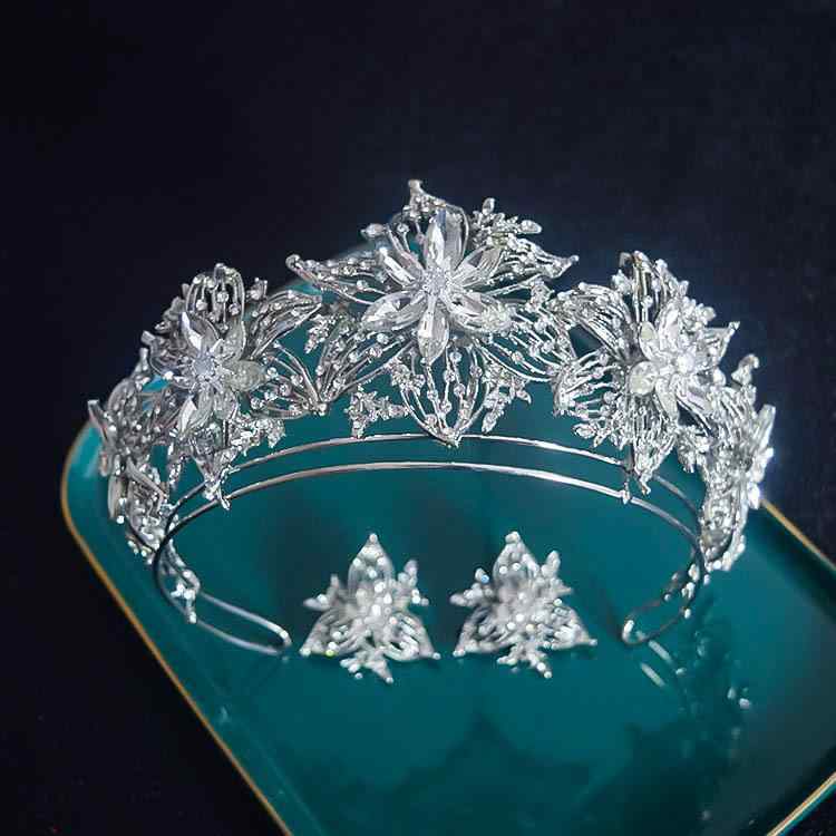 ヘッドドレス レディース ジルコニア ラインストーン レトロ ヨーロピアン クラウン ティアラ ブライダル ウェディング 結婚式 花嫁 前撮り 髪飾り