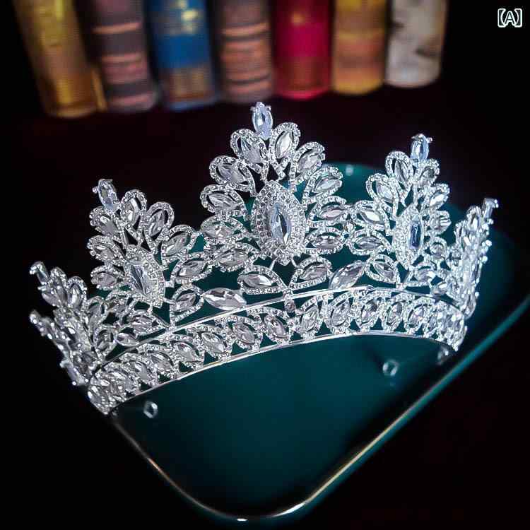 モズラボのヘッドドレス レディース 結婚式 ブライダル 花嫁 クラウン ティアラ ラインストーン ジルコニア フラワーデザイン エレガント 豪華 ゴージャス ウェディングドレス 披露宴 二次会 フォーマル(x2)｜アングル2