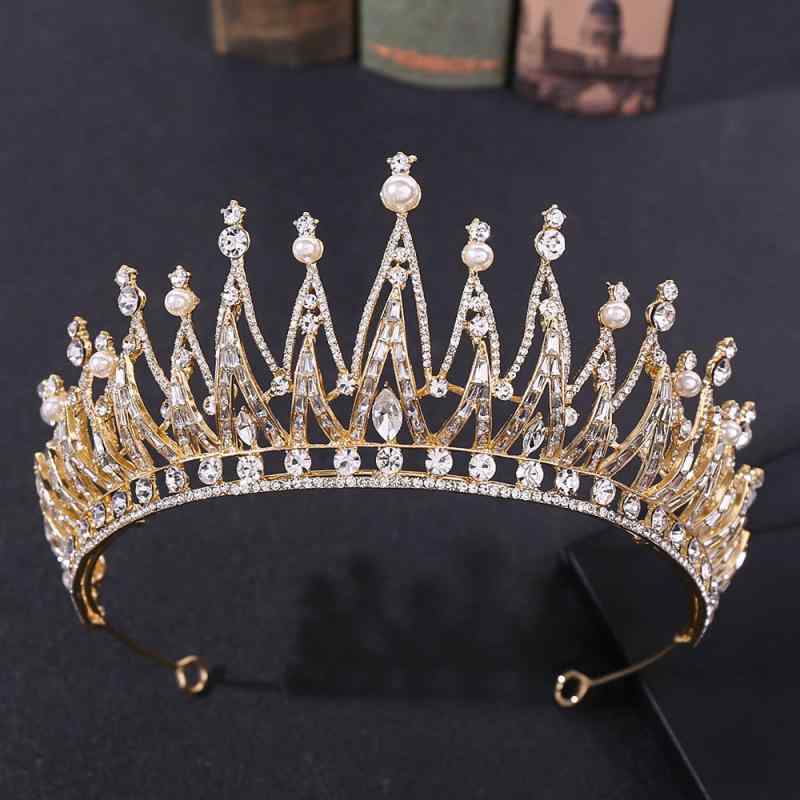 ティアラ レディース ブライダル 結婚式 ウェディング 豪華 ラグジュアリー クラウン ヘッドドレス 欧米風 ジルコニア キラキラ 王冠型 シルバー ゴールド