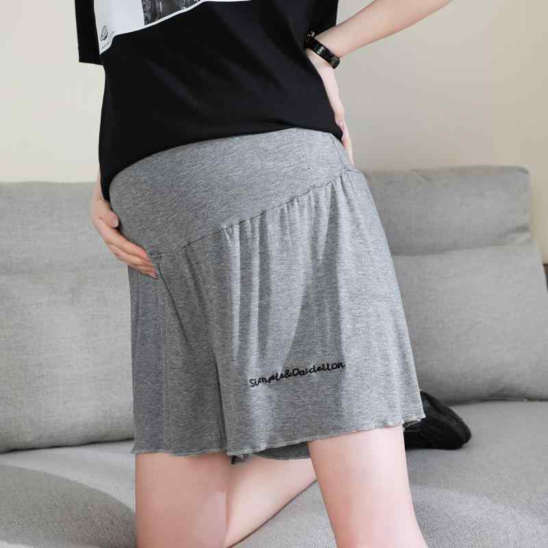 マタニティパンツ レディース 大きいサイズ ゆったり ショートパンツ ワイドパンツ 薄手 お腹サポート 五分丈 モダールコットン 高ストレッチ 春夏 カジュアル(x2)