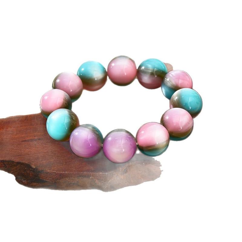 ブレスレット 男女兼用 ユニセックス 菩提樹の実 メノウ 水晶 天然石 グラデーション 数珠 パワーストーン 研磨仕上げ 民族風 お守り 腕輪(x2)