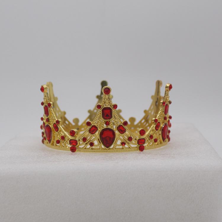 ヘアアクセサリー 子供 キッズ バロック風 高級感 円形 クラウン ティアラ 王冠 合金製 電気メッキ加工 誕生日 発表会 結婚式 ブライダル ケーキ飾り パーティー イベント ヘッドドレス(x2)