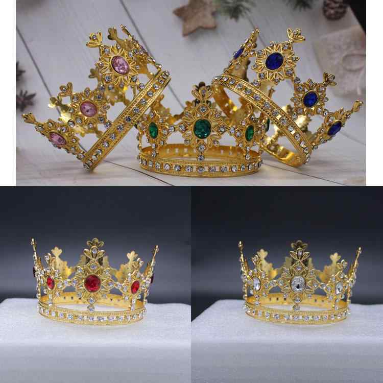 ヘアアクセサリー キッズ 韓国風 クラウン バロック 花 フラワー 合金製 電気メッキ加工 花嫁 ウェディング 結婚式 誕生日 発表会 上品な円形デザイン(x2...