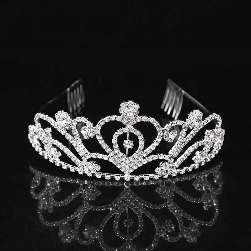 ティアラ クラウン 花嫁 ウェディング 豪華 プリンセスラインストーン シルバー 特大 ハート 結婚式 ブライダル ヘッドドレス 欧米風 ヘアアクセサリー(x2...