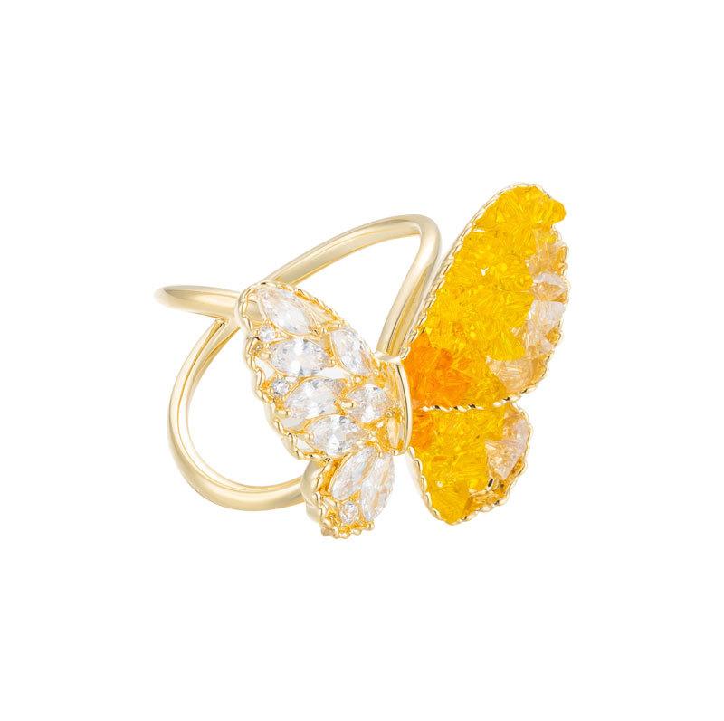 ブローチ レディース 水晶 蝶 バタフライ 昆虫モチーフ 上品 高級感 微細装飾 スカーフリング 衣類クリップ ストールクリップ 爽やか かわいい おしゃれ