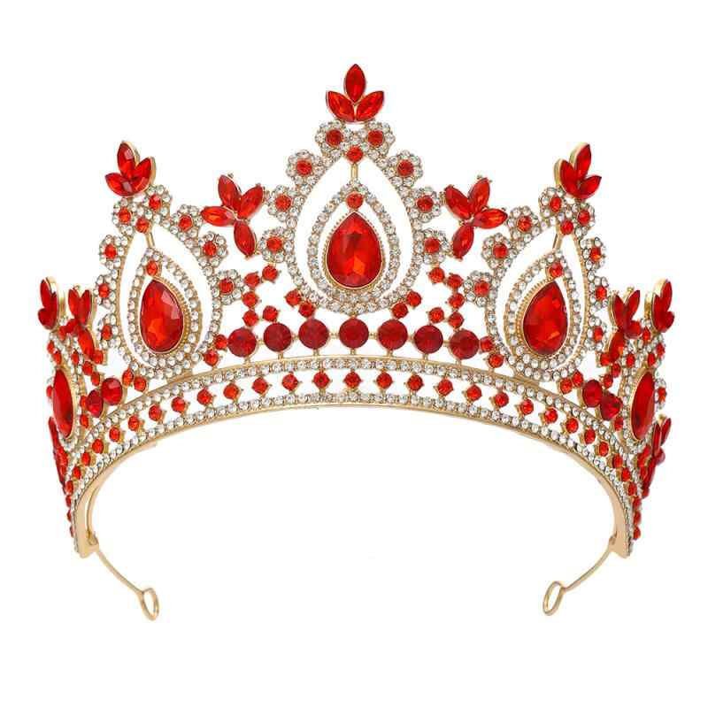 ヘアアクセサリー レディース バロック調 クラウン ティアラ カラフルクリスタル ラインストーン 結婚式 ウェディング ブライダル 披露宴 パーティー 発表会 ...