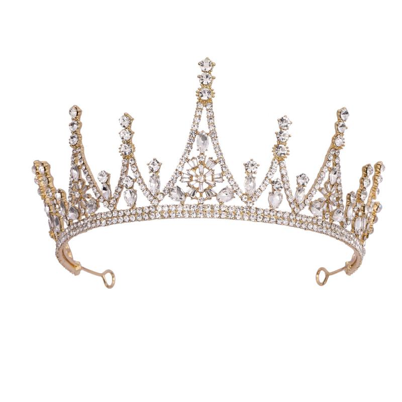 ウェディングクラウン レディース バロック調 宮廷風 プリンセス クイーン 花嫁 大ぶり ヘッドドレス ジルコニア ゴージャス エレガント 結婚式 披露宴 前撮...