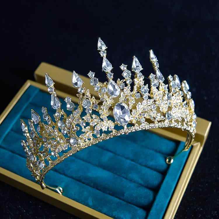 ヘッドドレス レディース 花嫁 ウェディング 結婚式 ブライダル 発表会 ラインストーン 電気メッキ加工 ヨーロピアン レトロ バロック ティアラ クラウン ヘアアクセサリー 髪飾り(x2)