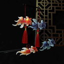 簪 かんざし 女性用 発光 手作り 刺繍 金魚 タッセル 新中華風 レトロ 布製 レッド ダークブルー 花柄 クリア まとめ髪 漢服 着物 浴衣 和装 髪飾り ヘアアクセサリー(x5)