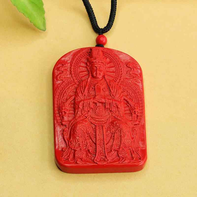 ネックレス 赤色 朱砂 媽祖 開運 ペンダント トップ 新中式スタイル 民族風 個性的デザイン 吉祥柄 厄除け 魔除け お守りアクセサリー 贈り物
