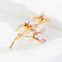 ブローチ レディース 上品 エレガント ツツジ 花モチーフ 変形パール 個性的 チャイナドレス 和装 スーツ ジャケット フォーマル アクセサリー