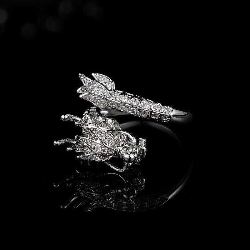 指輪 男女兼用 フリーサイズ 辰年 本命年 龍 神龍モチーフ 中国風 レトロ 高級感 新年 金運アップ 開運..