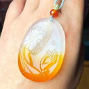 ネックレス メンズ レディース 観音 透明感あふれる 高品質 天然石 カルセドニー 玉牌 パワーストーン お守り ペンダント