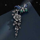 ブローチ レディース 通勤用 エレガント 蝶々 花 タッセル フルジルコニア マイクロセッティング 高級感 上品 軽やか 繊細 銅製 装飾品 プレゼント(x2)