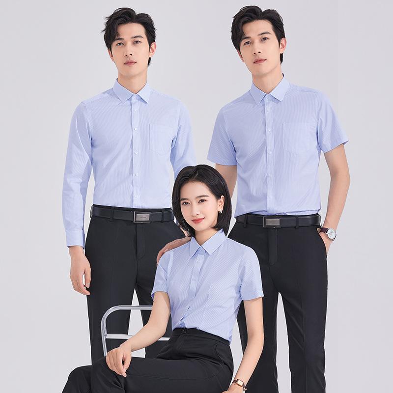 2個セット・カテゴリ: シャツ・スタイル: 上品、オフィス・主な素材: ポリエステル、綿・柄: 細ストライプ・ネックライン: 襟付き・袖丈: 半袖・シルエット: スタイリッシュ・着丈: レギュラー・袖タイプ: レギュラー・前立て: シングル...