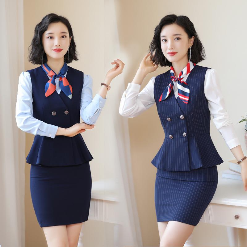 制服 レディース 秋冬 ストレッチ素材 職業用 ビジネス スーツ オフィス 事務服 受付 ホテル フロント エステ 美容院 接客 サービス業 ユニフォーム