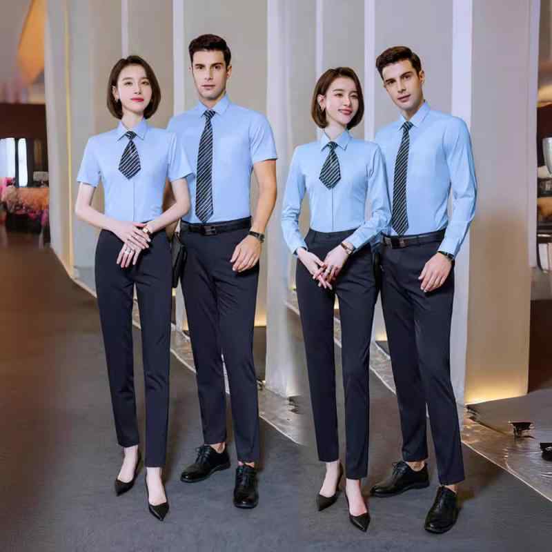 シャツ メンズ レディース 撥水 防汚 防シワ 長袖 半袖 スリムフィット ビジネス オフィス 制服 ユニフ..