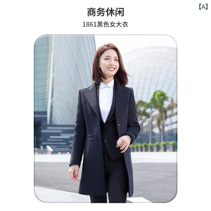 コート メンズ レディース ビジネス 通勤 オフィス 制服 厚手 ミドル丈 ウールコート スリムフィット テーラードカラー 無地 アウター