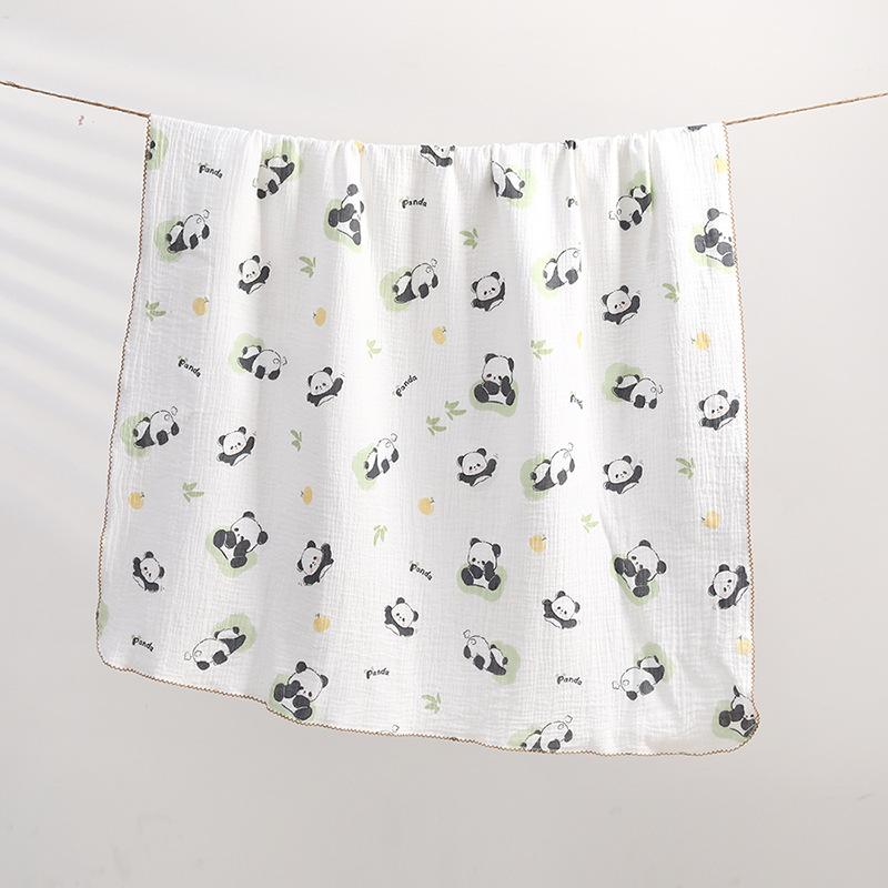 ベビーバスタオル 新生児 赤ちゃん 4重ガーゼ 吸水速乾 綿100% 抗菌素材 大判 100x100cm おくるみ ブラ..