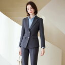 スーツ レディース セットアップ ジャケット パンツ ビジネス オフィス フォーマル 制服 ユニフォーム ホテル 受付 ジュエリーショップ 黒 紺 グレー 長袖 ストレッチ(x2)