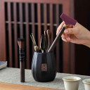 茶道具 茶道六君子セット 陶器製 新中式 軽やか高級感 収納ケース付き 六点セット 泡茶ツール 本格的 茶器 アクセサリー ブラック(x2)