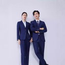 スーツ セットアップ メンズ レディース ビジネス フォーマル オフィス 通勤 制服 作業服 営業 サービス業 受付 事務服 パンツスーツ スカートスーツ ジャケット ダブルブレスト 2つボタン スリムフィット オールシーズン ネイビー