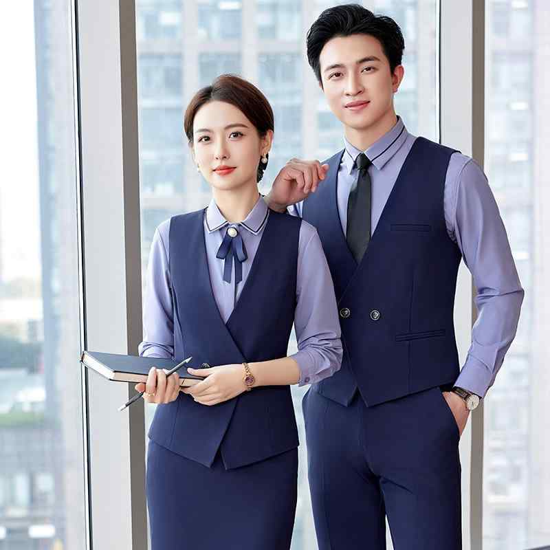 ベスト メンズ レディース Vネック 無地 ポリエステル サービス業 制服 ホテル フロント 受付 飲食店 接客業 フォーマル ビジネス 通勤 オフィス ジレ セットアップ スーツ