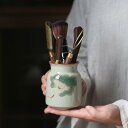 茶道具 レトロ 手描き 魚柄 陶器製 六君子セット 黒檀 茶針 茶挟み 家庭用 中華風 おしゃれ 本格的