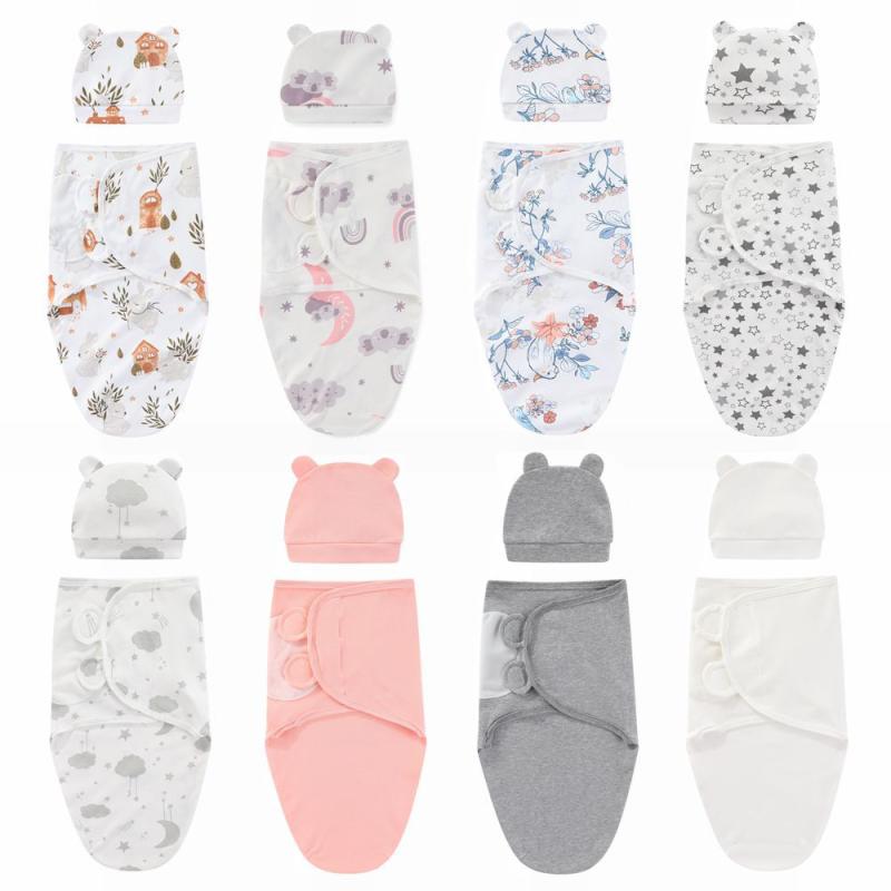 新生児 ベビー おくるみ スワドル 寝袋 フード付き 綿100% 寝冷え防止 抱っこ布団 アフガン かわいい柄 退院着 出産祝い オールシーズン 0-3ヶ月