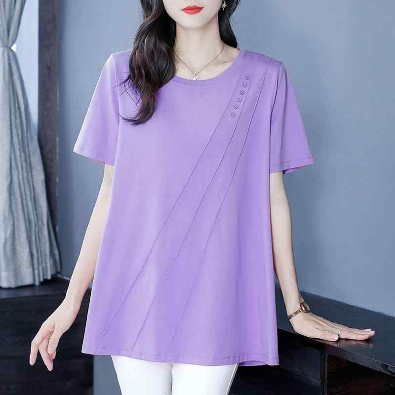 ポロシャツ レディース 大きいサイズ ゆったり 体型カバー ミセス ママ 春夏 カジュアル 吸汗速乾 通気性 配色切り替え 半袖 ピーターパンカラー プリント トップス 綿混