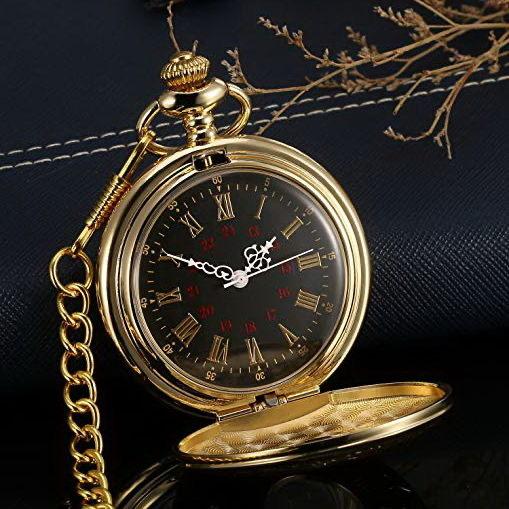 懐中時計 男女兼用 アンティーク レトロ クォーツ式 ローマ数字 スケルトン 蓋付き チェーン付属 亜鉛合金製 ファッション アクセサリー ペンダント ギフト(...