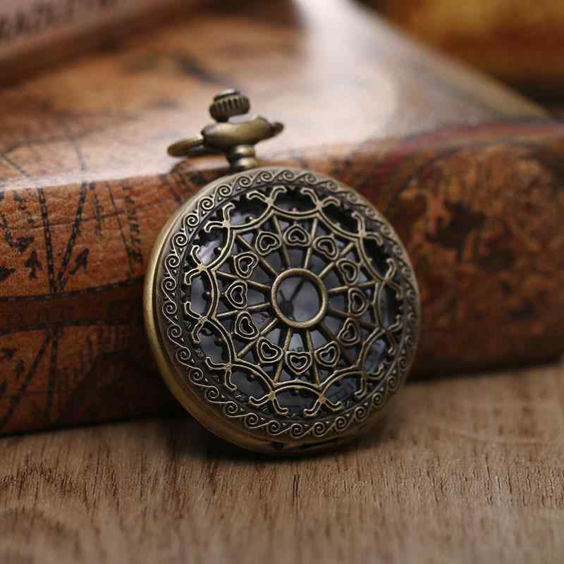 懐中時計 レトロ アンティーク クォーツ 歯車デザイン ユニーク 青色 合金製 丸型 ガラス風防 カジュアルスタイル 男女兼用 ポケットウォッチ(x2)